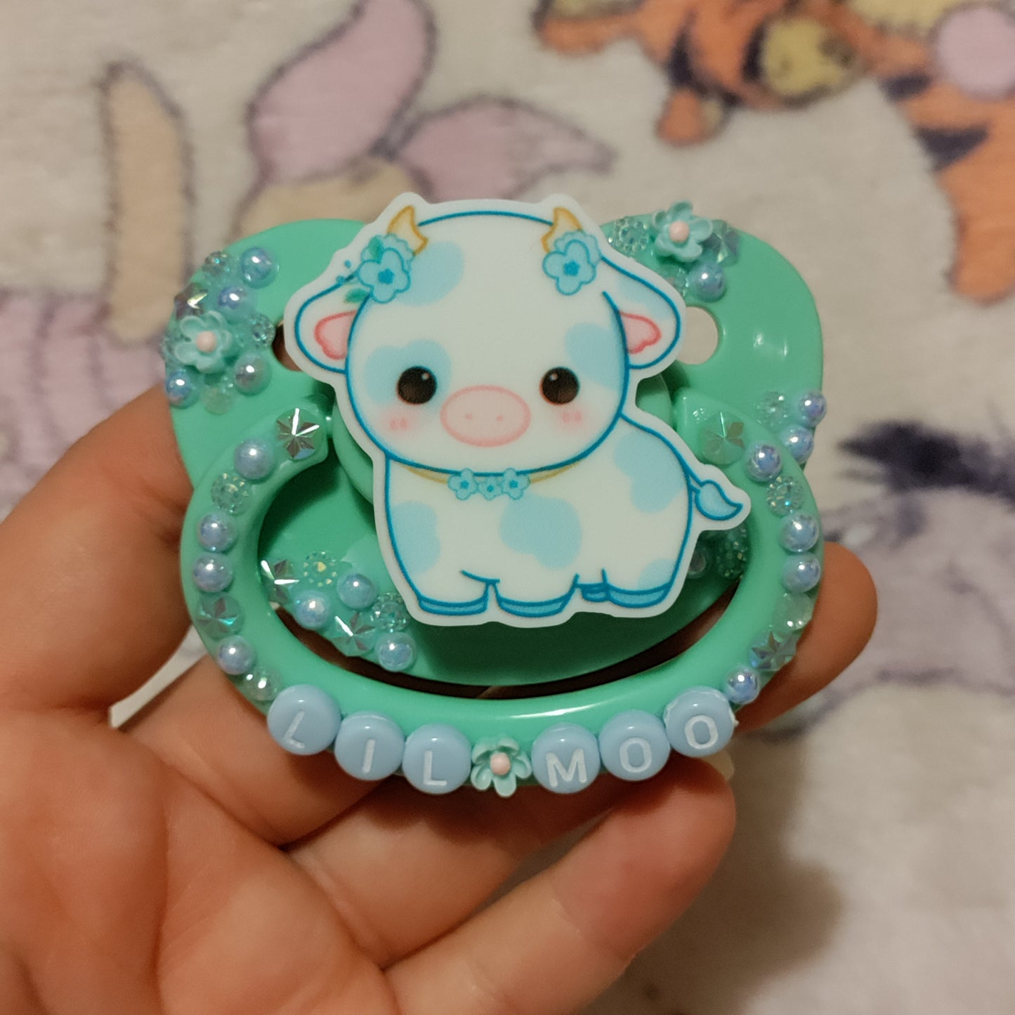 'Lil Moo' Blue Cow Remake Paci