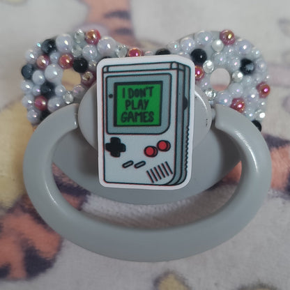 'I Don't Play Games' Gameboy Adult Paci