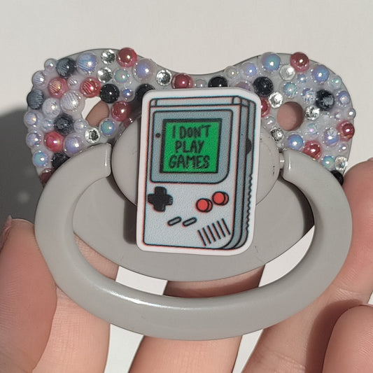 'I Don't Play Games' Gameboy Adult Paci