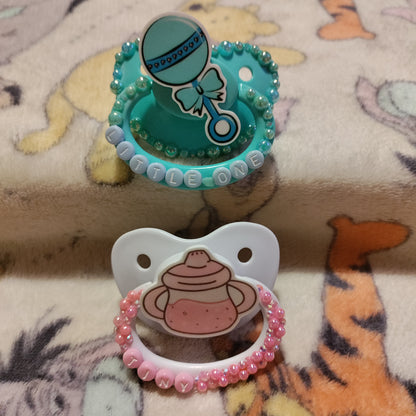 'Little One' Baby Rattle Remake Paci